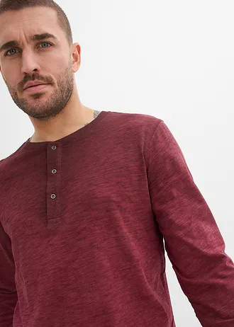 Henley tričko z čisté organické bavlny • bordó used • bonprix obchod