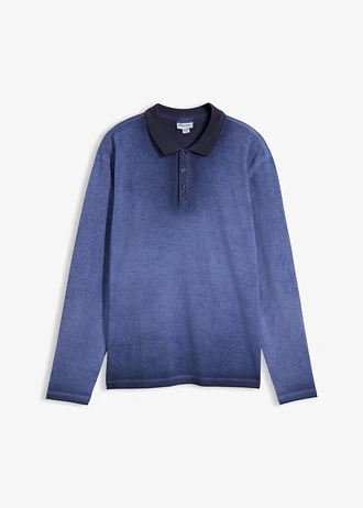 Bluză polo din material Piqué robust • indigo uzat • magazin bonprix