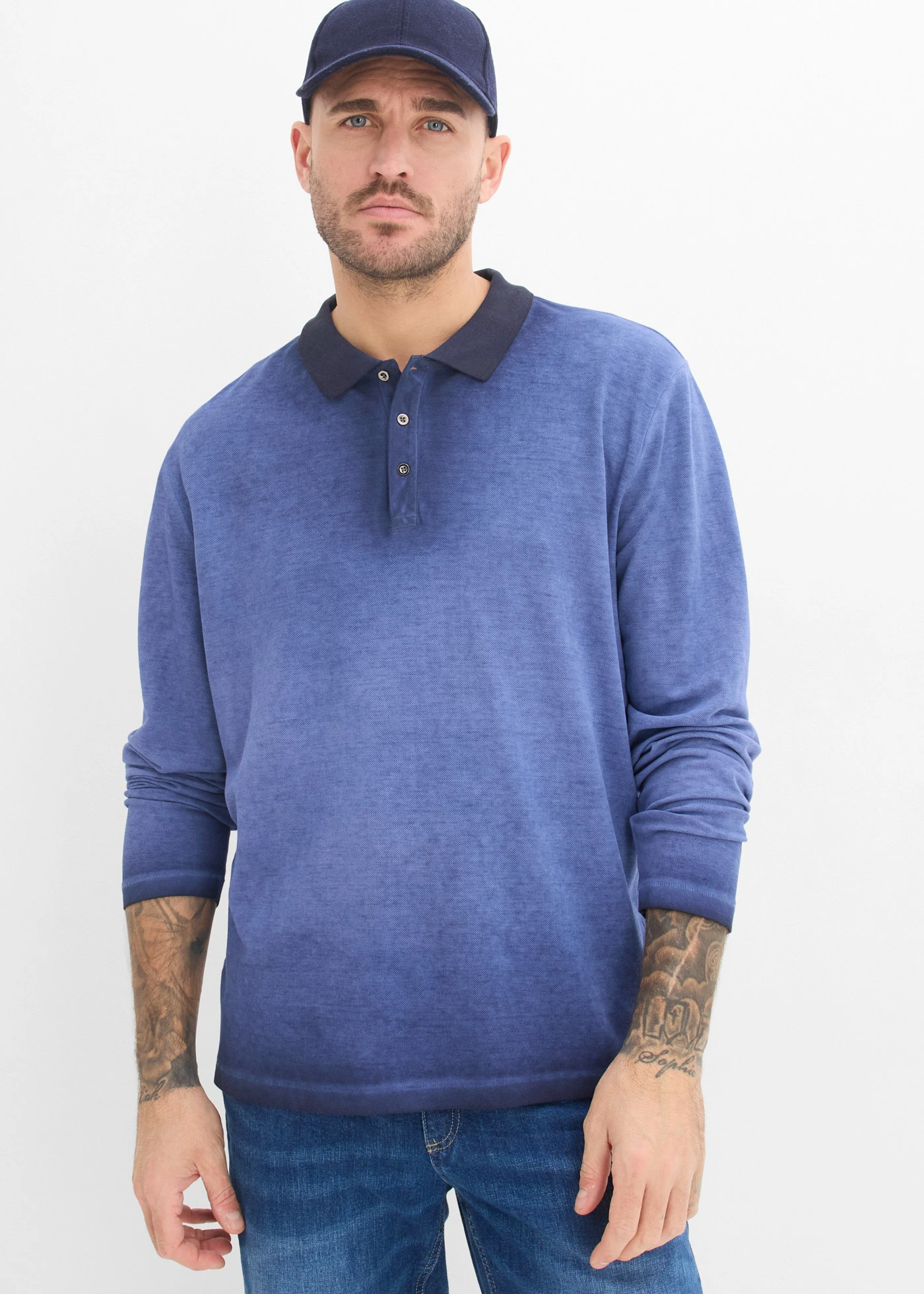 Piqué poloshirt • indigo used • bonprix online shop