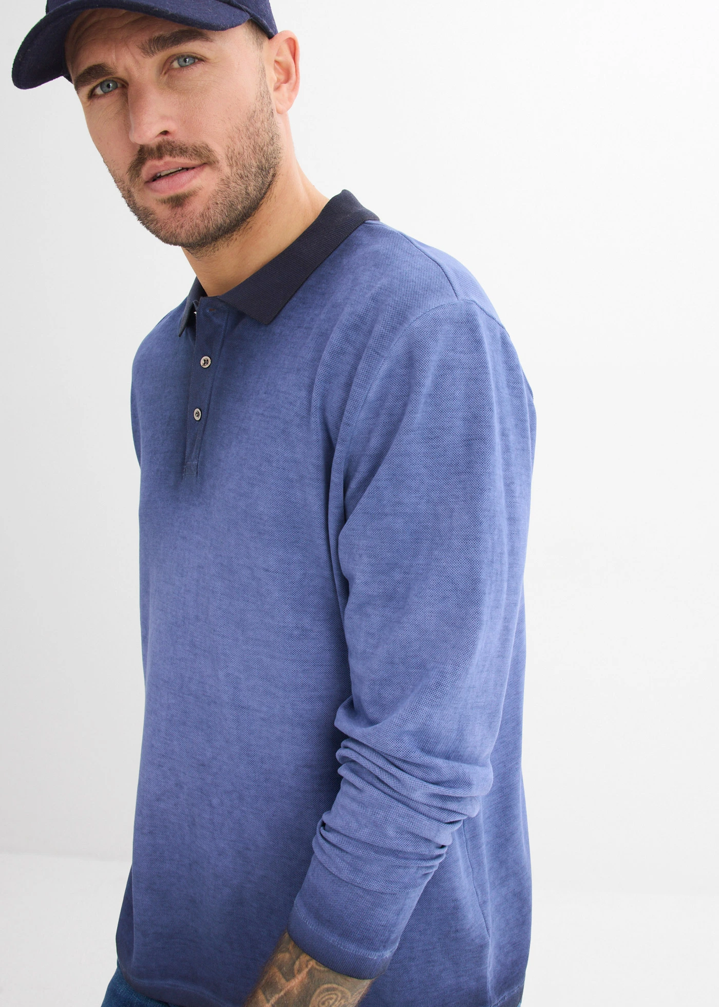 Triko polo z robustního piké • indigo used • bonprix obchod