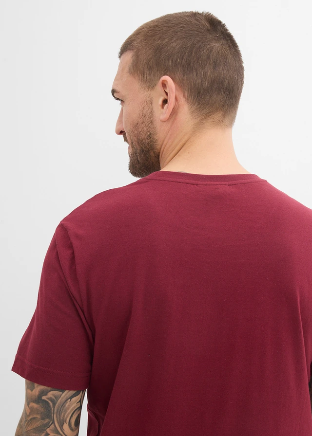 T-shirt (set van 2) van puur biologisch katoen • leisteengrijs+bordeaux met print • product-page.page-title-suffix