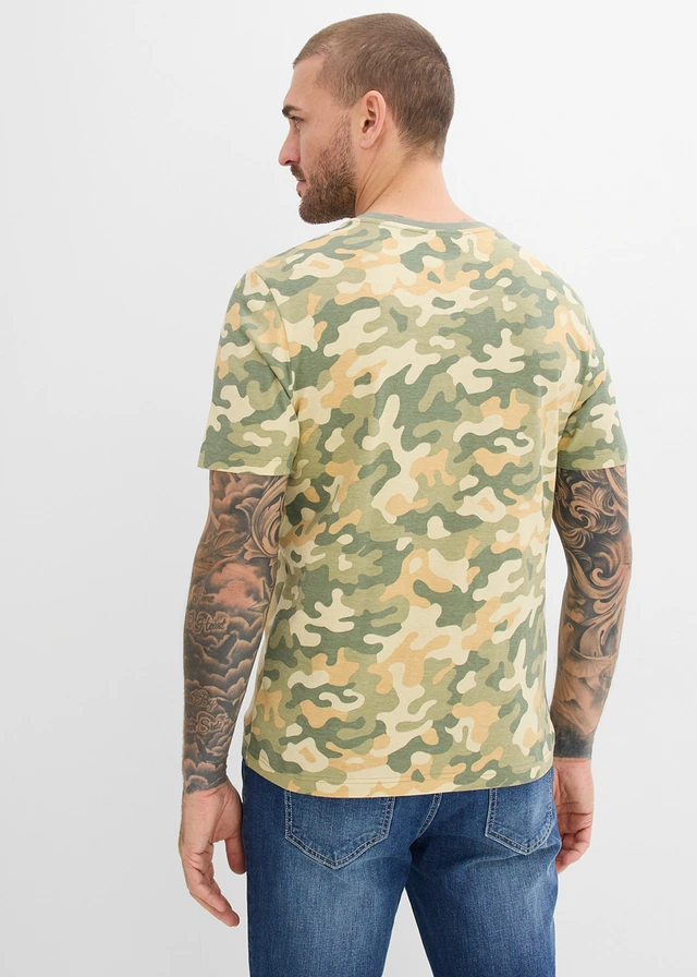 T-shirt 100% coton, slim, Couleur: camouflage