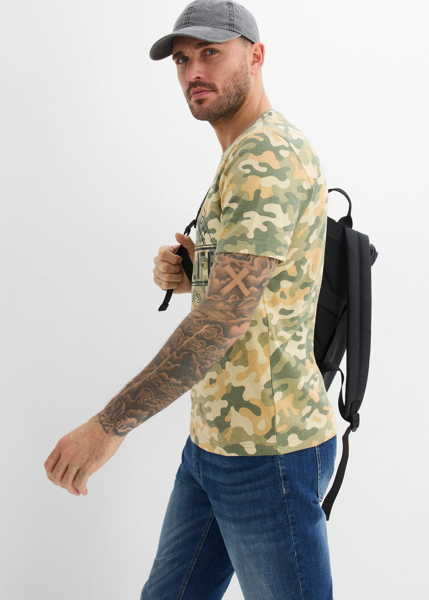 Tričko z čisté organické bavlny, Slim Fit • maskovací vzor • bonprix obchod