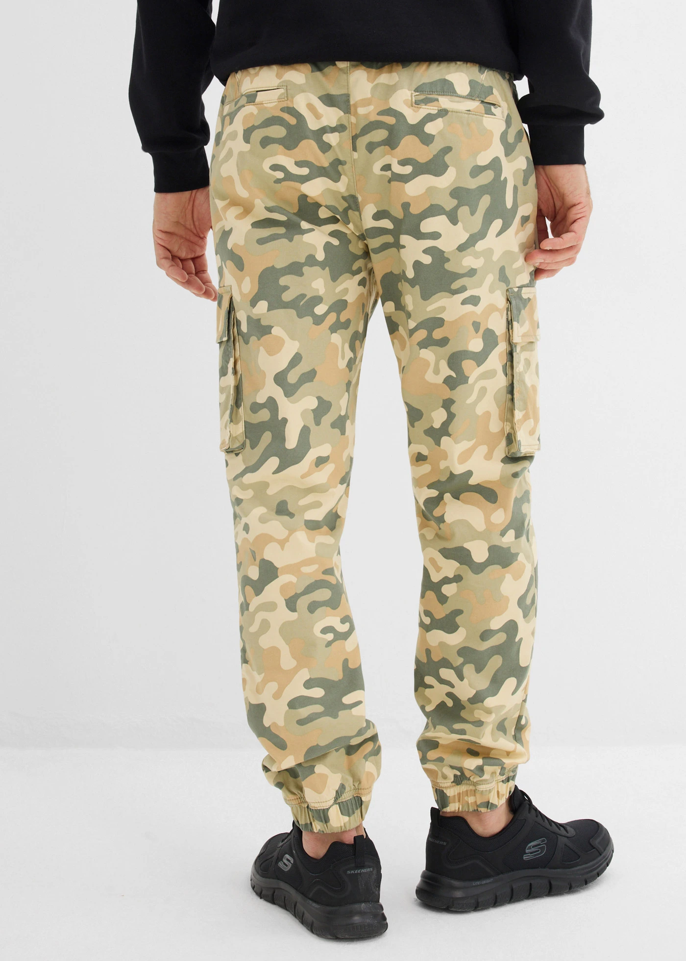Loose fit cargo instapbroek, straight • camouflage • bonprix online shop