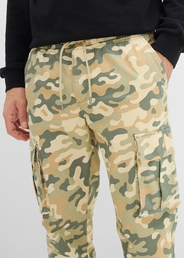 Loose fit cargo instapbroek, straight • camouflage • product-page.page-title-suffix