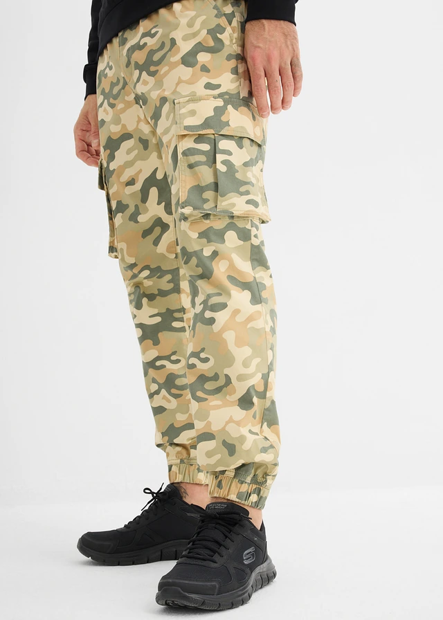 Loose fit cargo instapbroek, straight • camouflage • product-page.page-title-suffix
