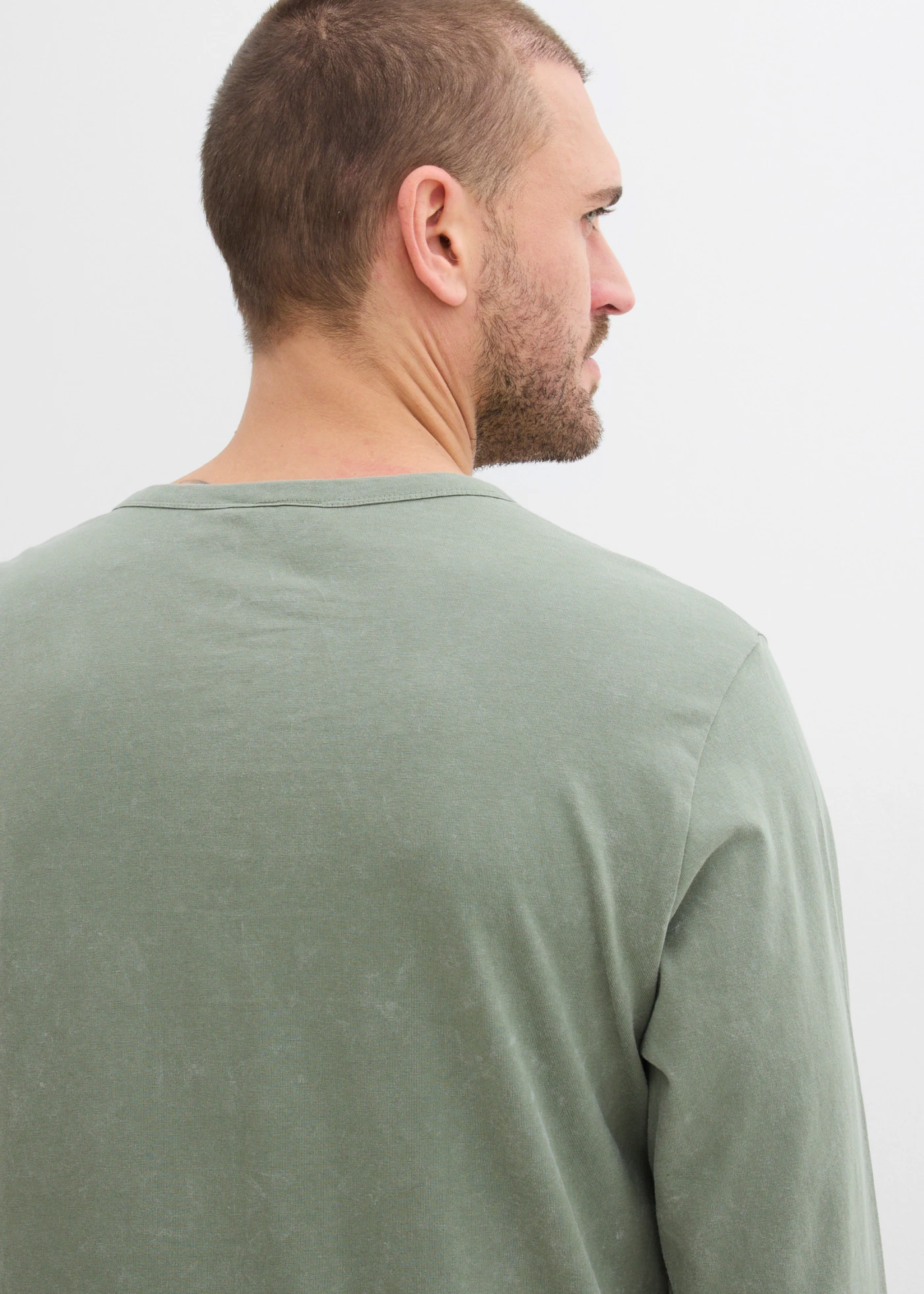 Bluză tricot cu mâneci lungi, din bumbac 100% • verde mușchi • magazin bonprix