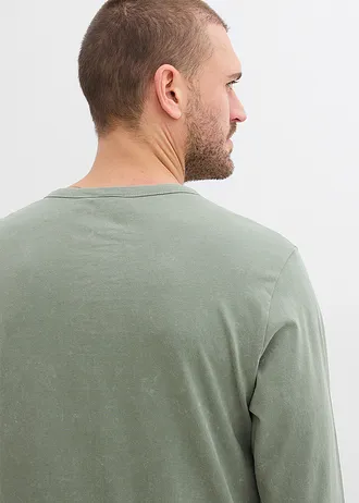 T-shirt manches longues 100% coton • vert mousse • Boutique bonprix