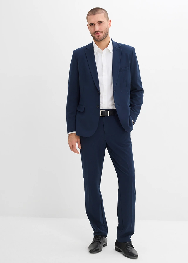 Mix & match colbert met stretch, moderne pasvorm, Kleur: inktblauw