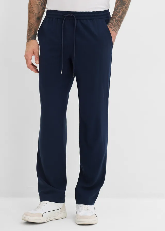 Chino extensible à taille élastiquée, droit et ample • bleu encre • product-page.page-title-suffix