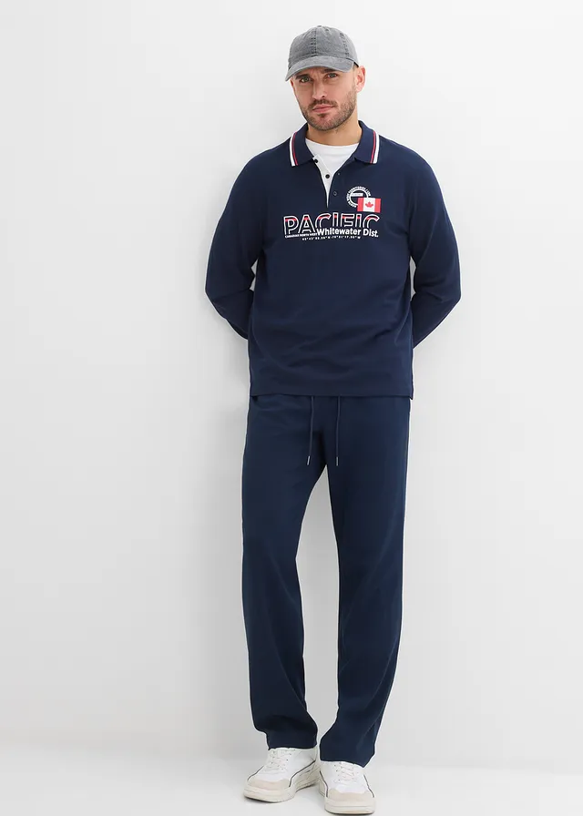 Relaxed fit stretch instapbroek, straight, Kleur: inktblauw