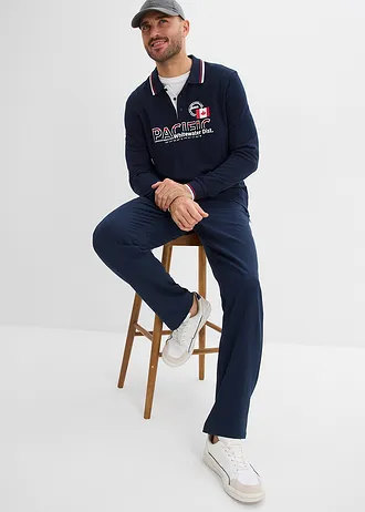 Strečové chino kalhoty bez zapínání, Relaxed Fit, Straight • inkoustově modrá • bonprix obchod