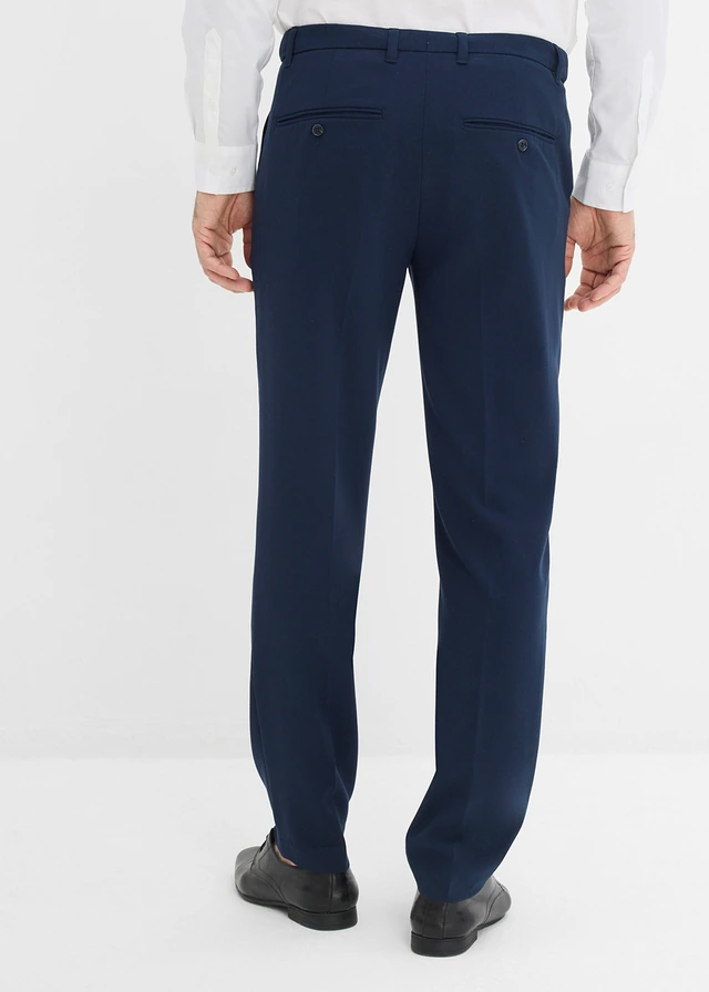 Mix & match stretch pantalon, moderne pasvorm, Kleur: inktblauw