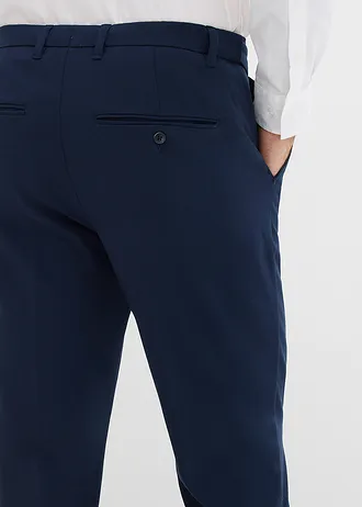 Spodnie garniturowe ze stretchem, z elastyczną talią, modern fit • niebieski atramentowy • sklep bonprix