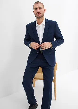 Alap sztreccs öltönynadrág elasztikus derékpánttal, Modern Fit • tintakék • bonprix áruház