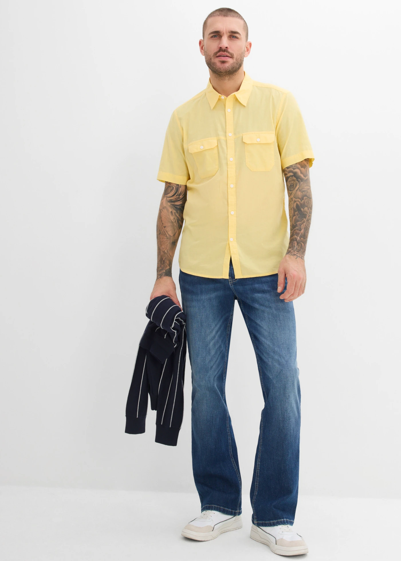 Chemise manches courtes 100% coton • jaune clair • Boutique bonprix