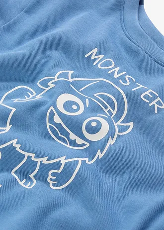 Sweater van biologisch katoen • kristalblauw met print • bonprix online shop