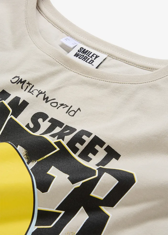T-shirt smiley 100% coton • gris pierre imprimé • product-page.page-title-suffix