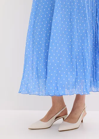 Chiffon rok in crash look • middenblauw/wit gestippeld • bonprix online shop