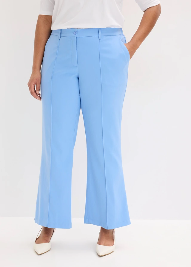 Pantalon flared, Kleur: middenblauw