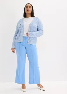 Pantalon de tailleur, coupe flare, Couleur: bleu moyen