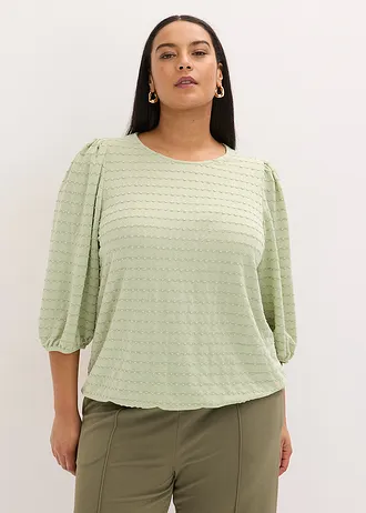 Shirt tuniek met structuur, Kleur: grijsgroen