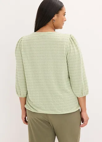 Shirt tuniek met structuur, Kleur: grijsgroen