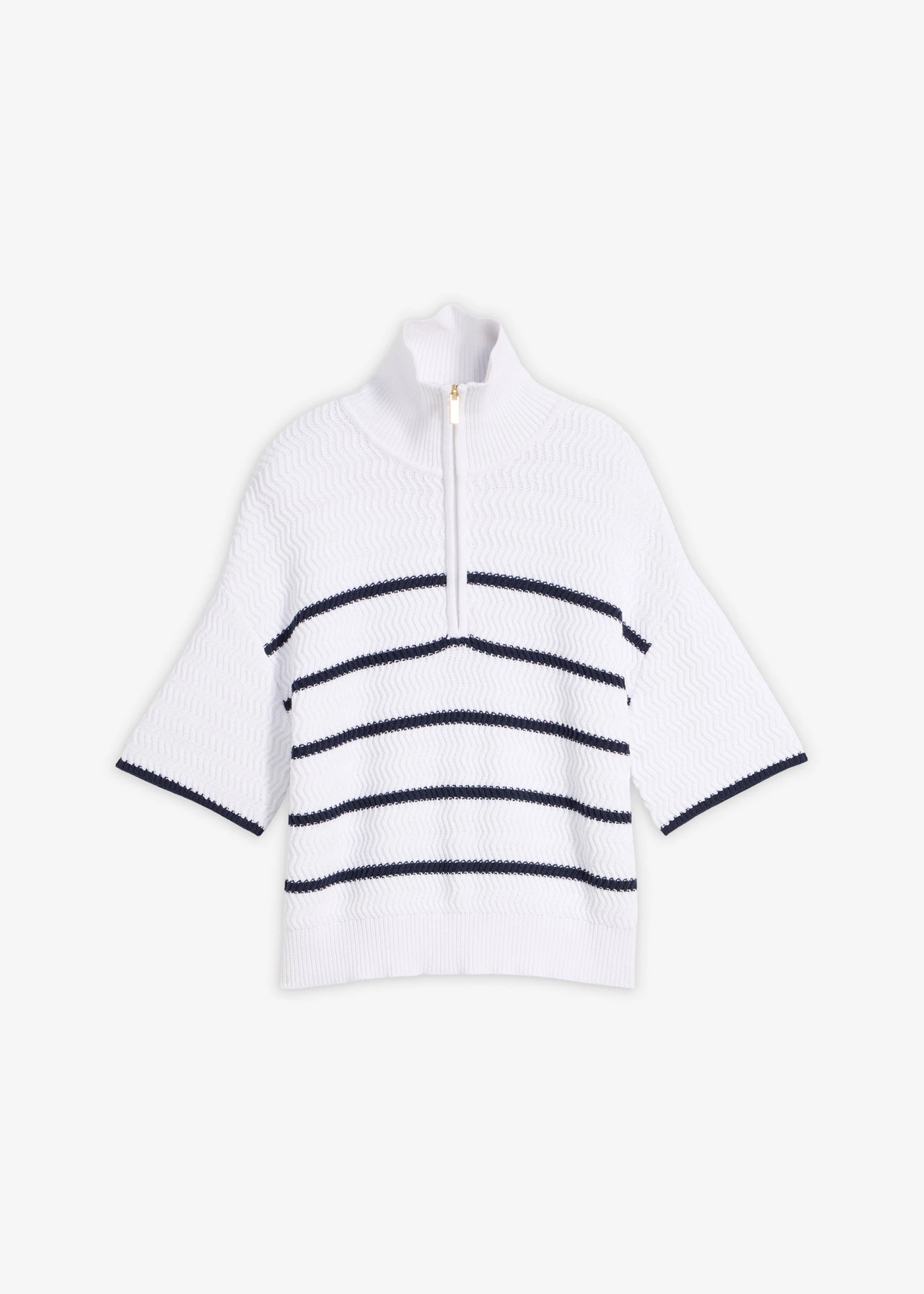 Trui met katoen • wit-donkerblauw gestreept • bonprix online shop