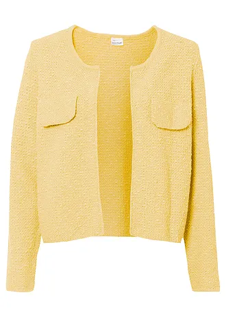 Bouclé vest, Kleur: lichtgeel