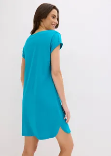 Chemise de nuit courte 100% coton • bleu lagon • Boutique bonprix