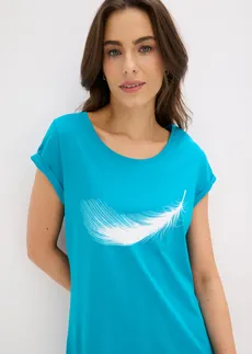 Chemise de nuit courte 100% coton • bleu lagon • Boutique bonprix