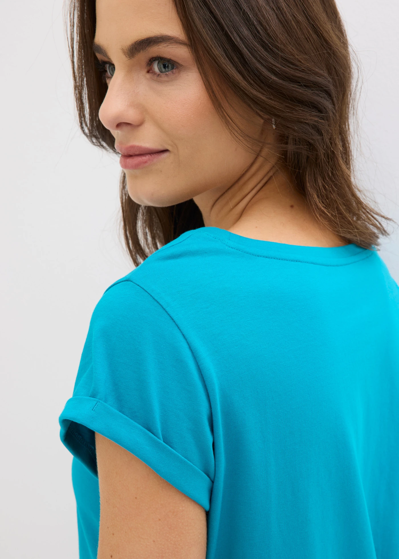 Chemise de nuit courte 100% coton • bleu lagon • Boutique bonprix