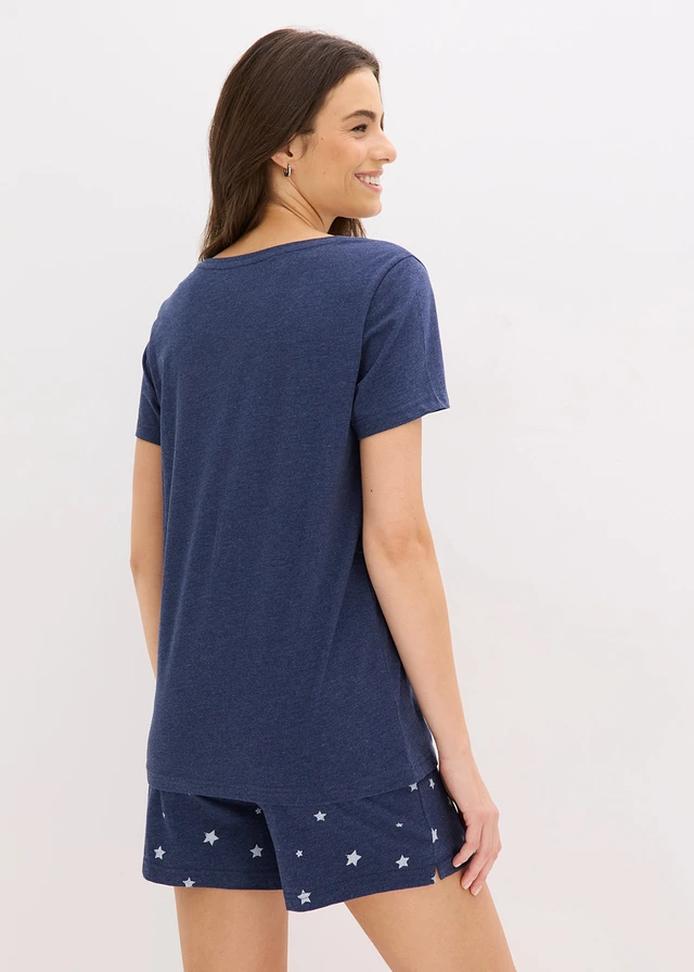 Pyjashort, Couleur: bleu foncé chiné