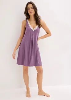 Chemise de nuit douce • violet-blanc chiné • Boutique bonprix