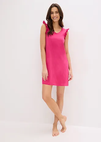 Kort nachthemd van katoen (set van 2), Kleur: pinklady+donkerblauw