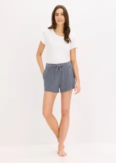 Short en sweat aspect jean, Couleur: bleu jean chiné