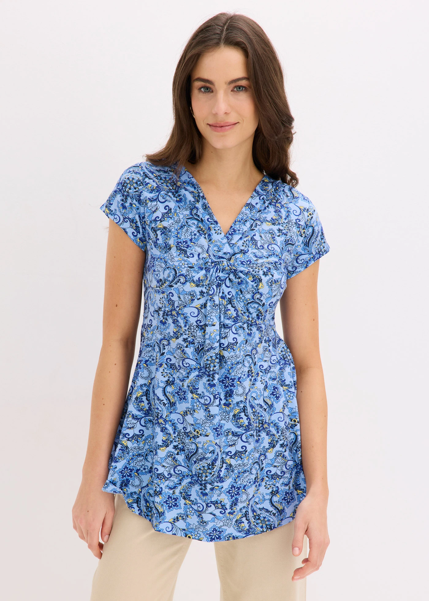 Shirt in een viscosemix • poederblauw • bonprix online shop