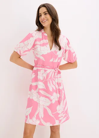 Tuniekjurk van soepele viscose • pink gebloemd • bonprix online shop