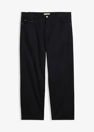 Pantalon loose en twill à taille élastiquée, droit • noir • Boutique bonprix