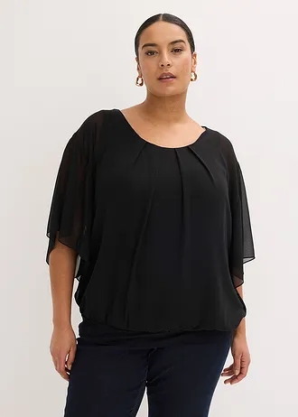 Blouse en mousseline, Couleur: noir