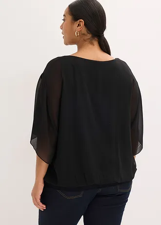 Blouse en mousseline, Couleur: noir