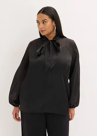 Bluză cu fundă, culoare: negru