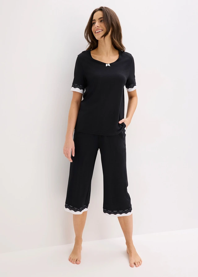 Pantalon de pyjama ample et doux, longueur 3/4