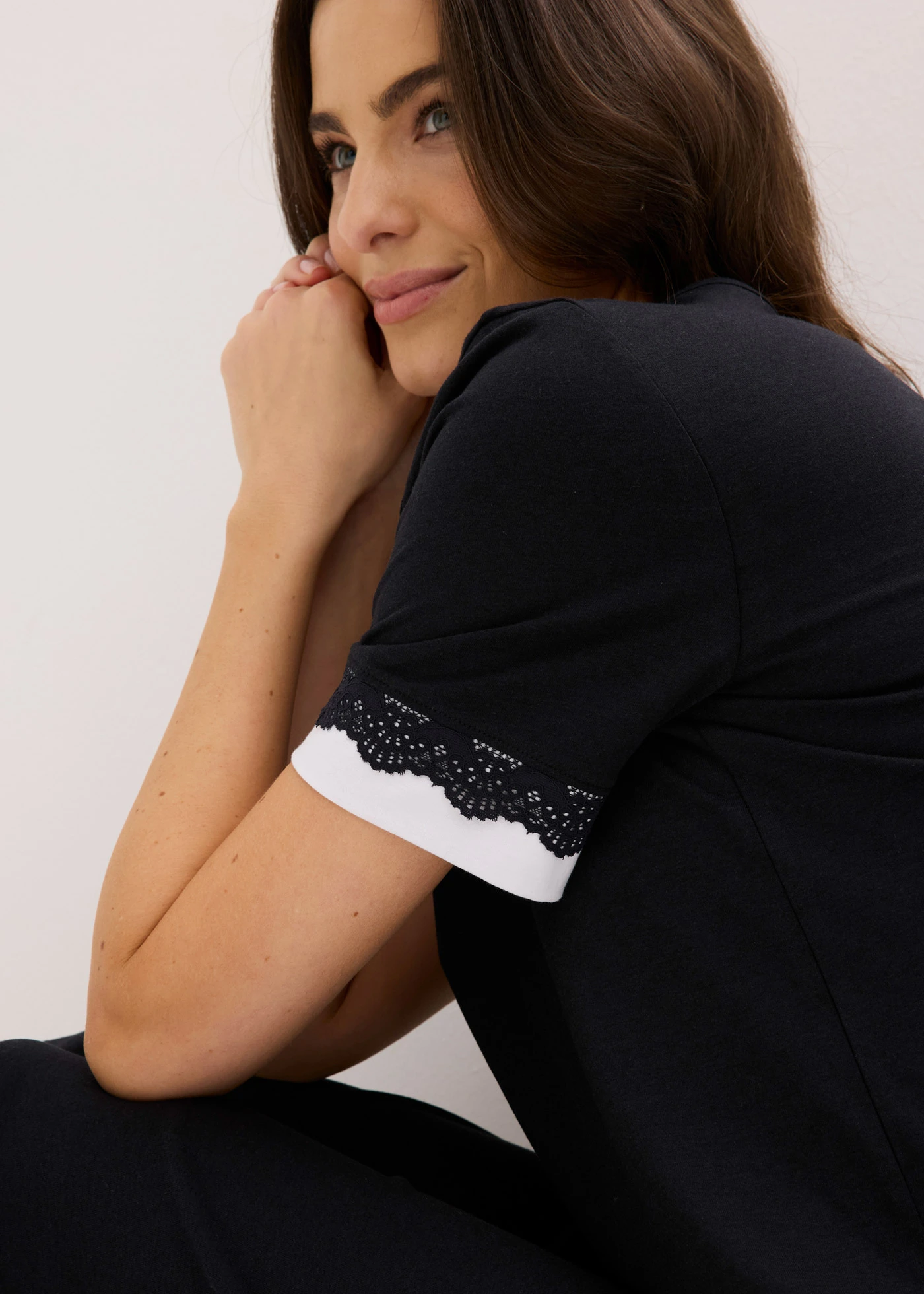 Wijde culotte van zachte viscose-mix • zwart/wit • bonprix online shop