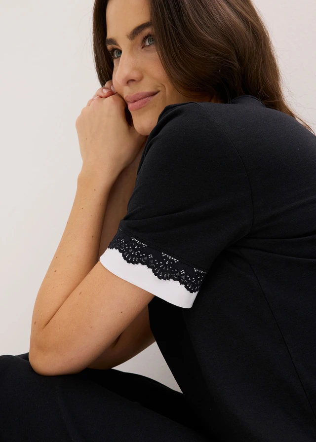 Wijde culotte van zachte viscose-mix • zwart/wit • product-page.page-title-suffix