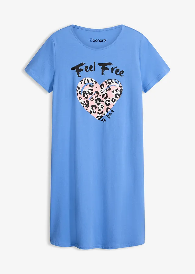 Krátka nočná košeľa • nebeská modrá potlačená • obchod bonprix