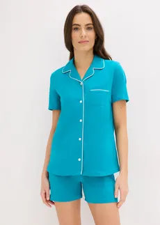 Pijama scurtă cu nasturi • albastru-verde • magazin bonprix