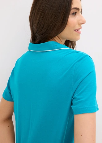 Pyjashort avec chemise boutonnée, Couleur: bleu lagon