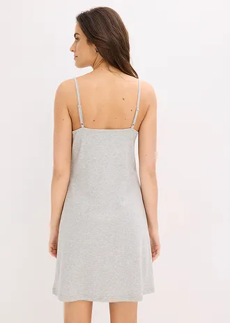 Nuisette en coton côtelé, Couleur: gris clair chiné-blanc