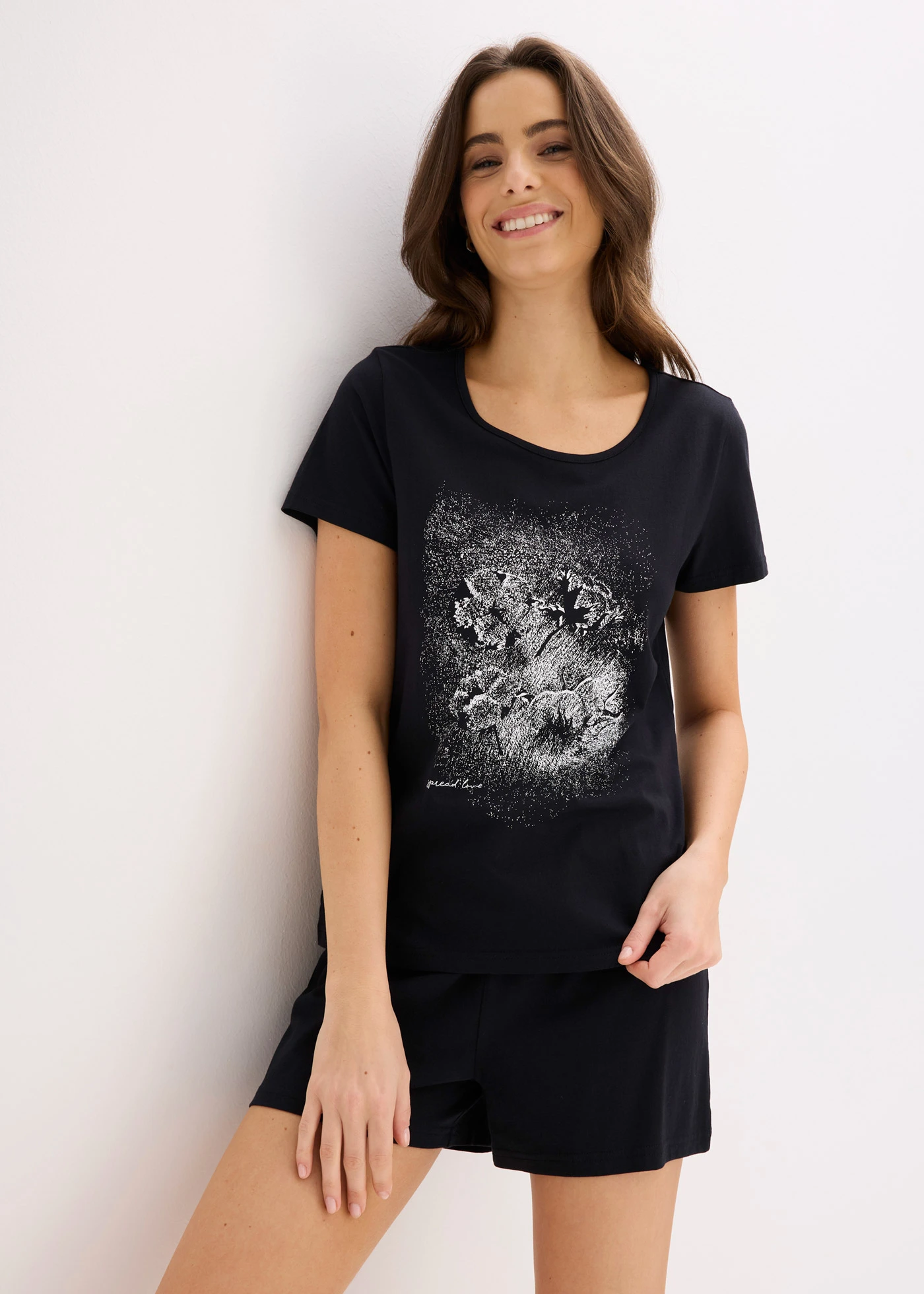 Shortama van puur katoen • zwart • bonprix online shop